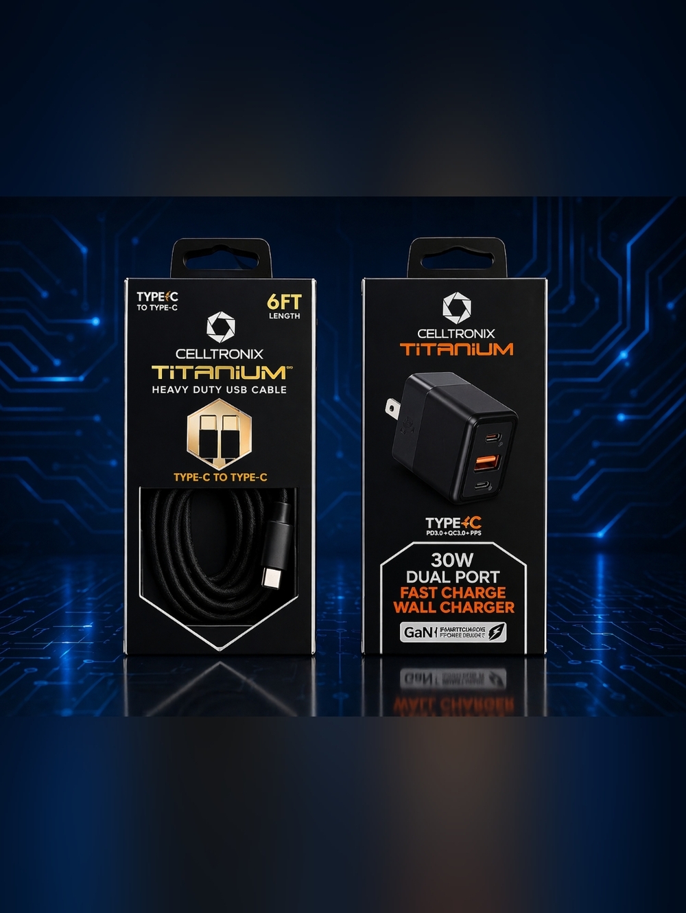 📢 NWT BUNDLE 💥 Celltronix Black Dual Port Type A and C Fast Charger GET BOTH